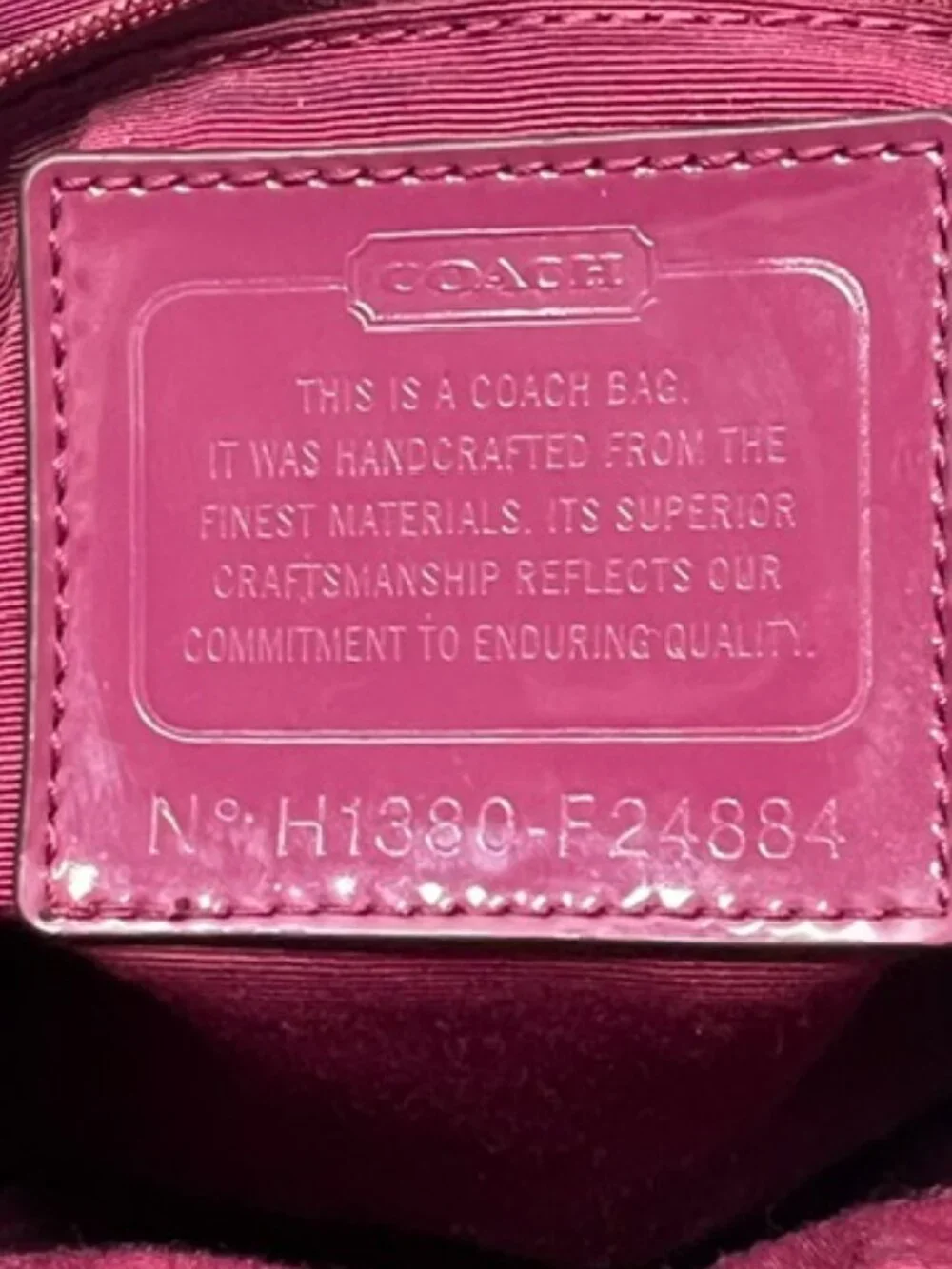 Coach Signature Stripe Python Satchel F24884 in Khaki w/Raspberry Python w/COA